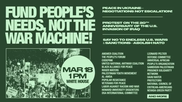 The Global Pan African Movement Statement on the March 18th Action for Peace in Washington DC