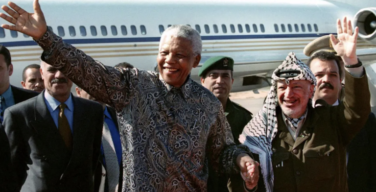For Mandela and the ANC, Yasser Arafat and the Palestinians were “comrades in arms” and they supported their struggle against the Israeli state – both armed and unarmed.